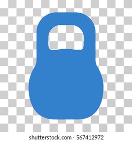 Weight Iron vector pictograph. Illustration style is flat iconic cobalt symbol on a transparent background.