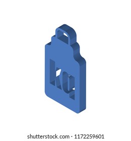 Weight isometric left top view 3D icon