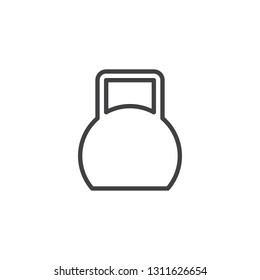 Weight, kettle bell line icon. linear style sign for mobile concept and web design. Dumbbell outline vector icon. Sport symbol, logo illustration. Pixel perfect vector graphics