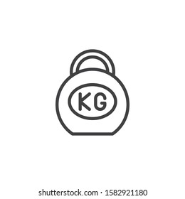 Weight Kettlebell line icon. linear style sign for mobile concept and web design. Barbell, Dumbbell outline vector icon. Symbol, logo illustration. Vector graphics