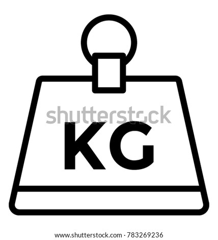 Weight kettlebell line vector icon