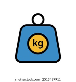 Peso Kg Icono de diseño plano Ilustración de diseño de Vector de logotipo