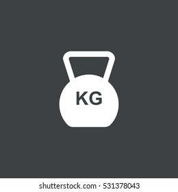 weight kg icon isolated on black background