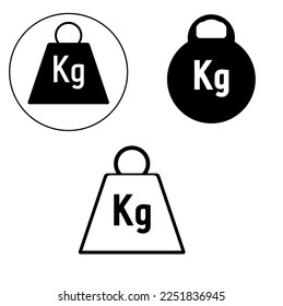Weight Kg Icon. Weight Kilogram Icon.