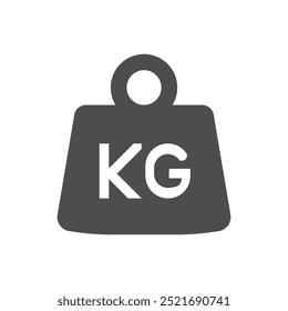 Peso en KG Icono. Símbolo de estilo plano de moda. Ilustración vectorial del logotipo de la marca de la masa, aislada en el fondo blanco.