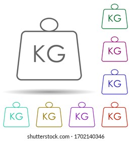 Weight kg multi color icon. Simple thin line, outline vector of logistics icons for ui and ux, website or mobile application