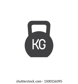 Weight kg vector icon. filled flat sign for mobile concept and web design. Gym Weight glyph icon. Symbol, logo illustration. Vector graphics