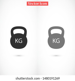 Weight kg vector icon. weight for sport badge. home study weight badge. gym weight badge.10 eps icon icons. flat icon design.