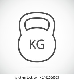Weight kg vector icon. weight for sport badge. home study weight badge. gym weight badge.10 eps icon icons. flat icon design.