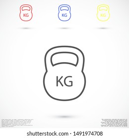 Weight kg vector icon. weight for sport badge. home study weight badge. gym weight badge.10 eps icon icons. flat icon design.