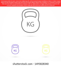Weight kg vector icon. weight for sport badge. home study weight badge. gym weight badge.10 eps icon icons. flat icon design.