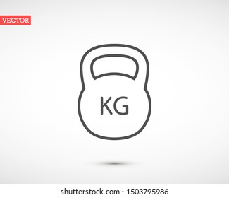 Weight kg vector icon. weight for sport badge. home study weight badge. gym weight badge.10 eps icon icons. flat icon design.
