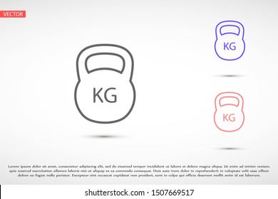 Weight kg vector icon. weight for sport badge. home study weight badge. gym weight badge.10 eps icon icons. flat icon design.