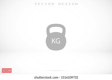 Weight kg vector icon. weight for sport badge. home study weight badge. gym weight badge.10 eps icon icons. flat icon design.