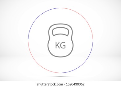 Weight kg vector icon. weight for sport badge. home study weight badge. gym weight badge.10 eps icon icons. flat icon design.