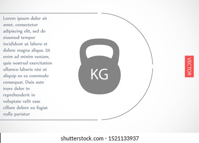 Weight kg vector icon. weight for sport badge. home study weight badge. gym weight badge.10 eps icon icons. flat icon design.
