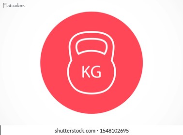 Weight kg vector icon. weight for sport badge. home study weight badge. gym weight badge.10 eps icon icons. flat icon design.
