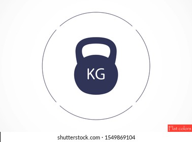 Weight kg vector icon. weight for sport badge. home study weight badge. gym weight badge.10 eps icon icons. flat icon design.