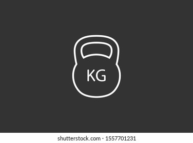 Weight kg vector icon. weight for sport badge. home study weight badge. gym weight badge.10 eps icon icons. flat icon design.