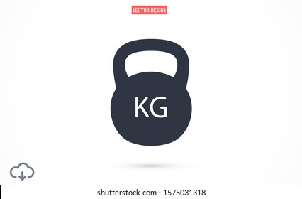 Weight kg vector icon. weight for sport badge. home study weight badge. gym weight badge.10 eps icon icons. flat icon design.