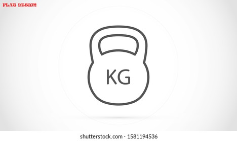 Weight kg vector icon. weight for sport badge. home study weight badge. gym weight badge.10 eps icon icons. flat icon design.