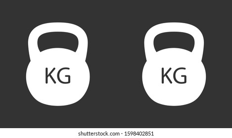 Weight kg vector icon. weight for sport badge. home study weight badge. gym weight badge.10 eps icon icons. flat icon design.