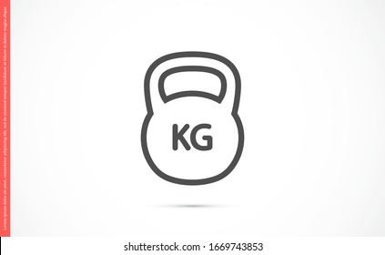 Weight kg vector icon. weight for sport badge. home study weight badge. gym weight badge.10 eps icon icons. flat icon design.