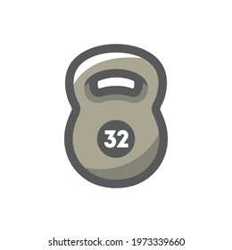 Weight kilogram Barbell Vector icon Cartoon illustration.