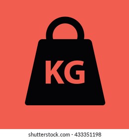 Weight kilogram dumbbell icon vector