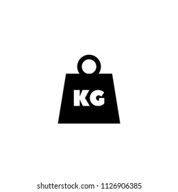 Weight Kilogram. Flat Vector Icon illustration. Simple black symbol on white background. Weight Kilogram sign design template for web and mobile UI element