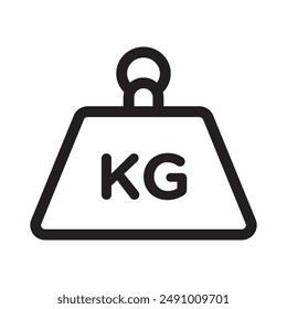 Weight kilogram icon Black line art vector logo