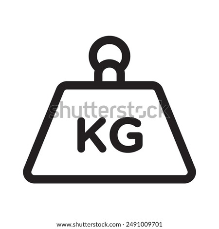 Weight kilogram icon Black line art vector logo