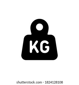 Kilogramm Gewicht Symbol auf Schwarz. Vektorgrafik einzeln auf weißem Hintergrund. EPS10