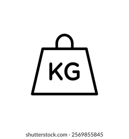 Weight kilogram icon Black and white outline vector