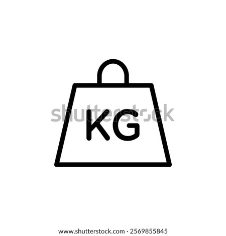 Weight kilogram icon Black and white outline vector