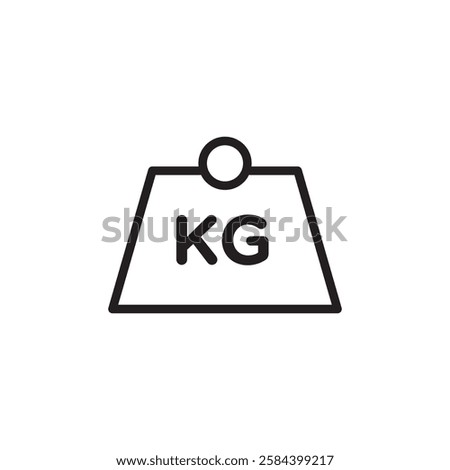 Weight kilogram icon black and white vector outline sign