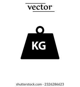 Weight kilogram icon kg vector flat illustration on white background..eps