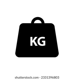 Peso kilogramo icono kg vector diseño plano sobre fondo blanco..eps