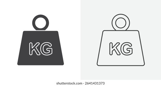 Weight kilogram icon Line graphics illustration