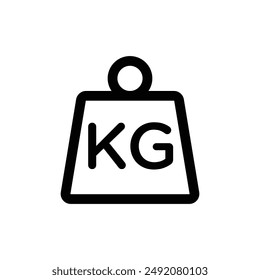 Weight kilogram icon linear logo mark in black and white