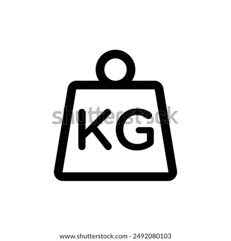Weight kilogram icon linear logo mark in black and white