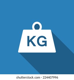 weight kilogram icon with long shadow