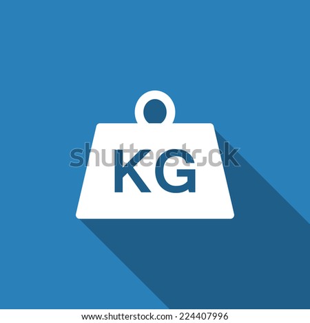 weight kilogram icon with long shadow