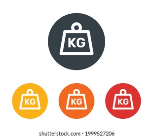 Weight kilogram icon set. Fitness equipment concept