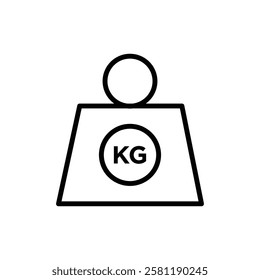 Weight kilogram icon Thin line art isolated