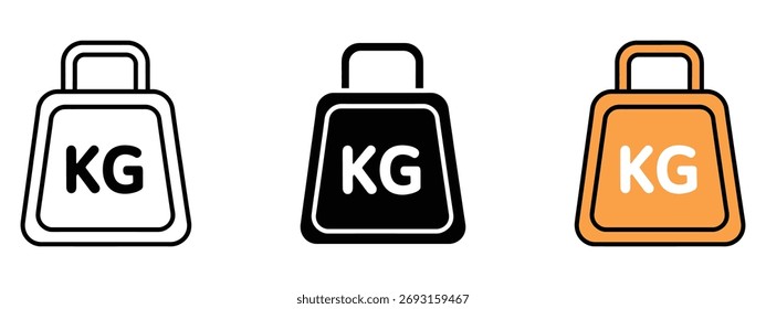 Icono de kilogramo de peso. Vector de medida, física, fitness. Ilustración vectorial.