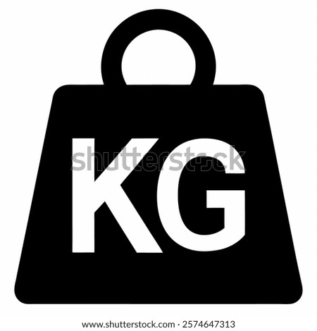 Weight kilogram icon vector on white background.