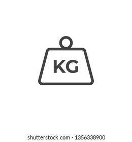 Weight kilogram icon.Thin line icon isolated on white background.Vector illustration.