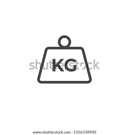 Weight kilogram icon.Thin line icon isolated on white background.Vector illustration.