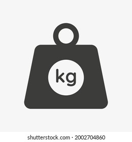Gewicht in Kilogramm, Vektorsymbol einzeln auf weißem Hintergrund. 